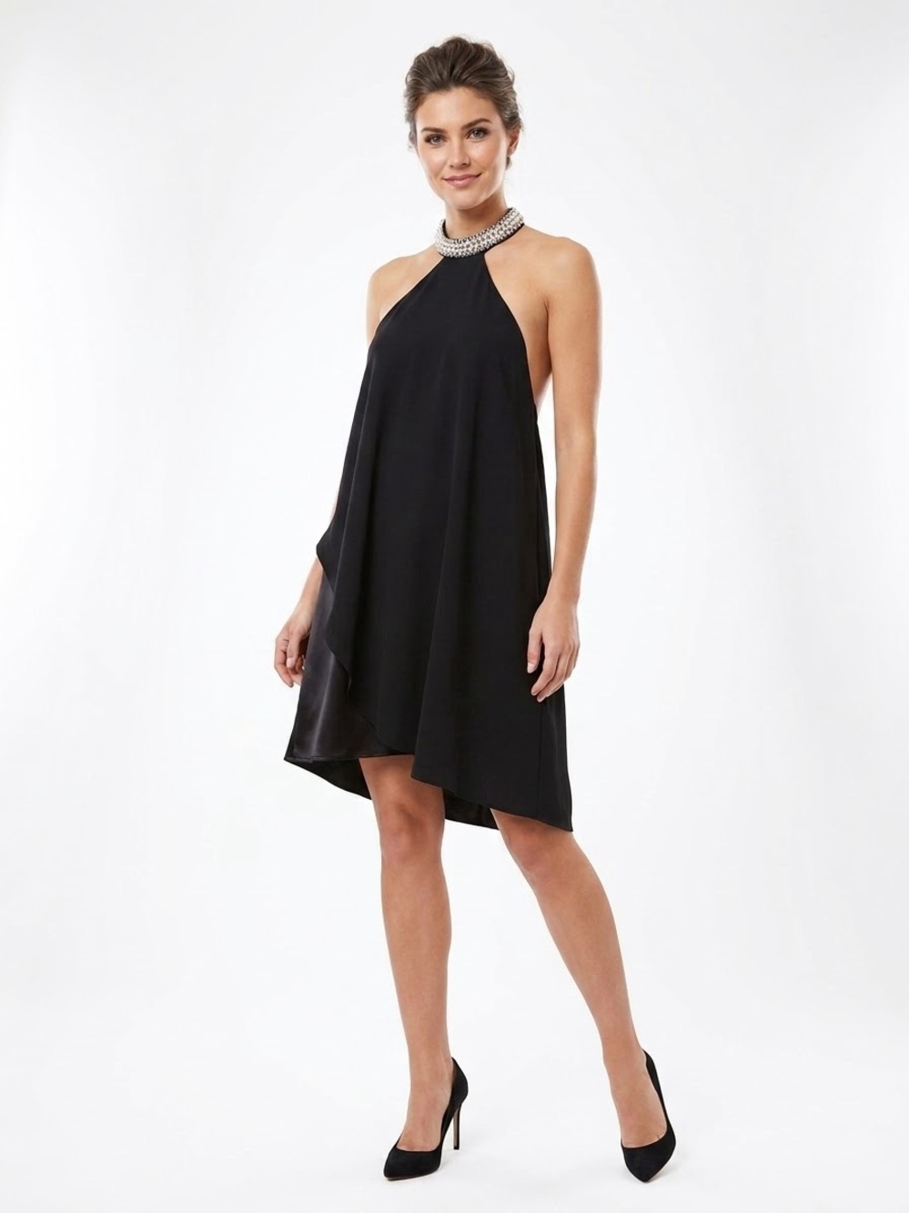 Givenchy crystal embellished halter asymmetrical dress FR 40 NWT